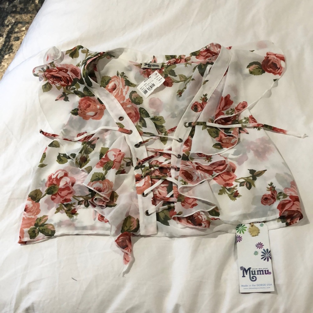 Show Me Your Mumu Treasure Lace Up Top - Picture 2 of 2